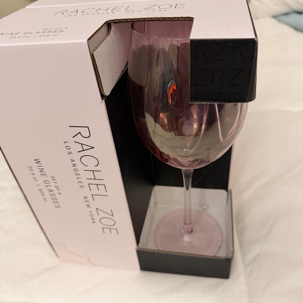 Wine Glasses - Blush Pink - Rachel Zoe - Set of 4 - NWT